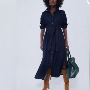 TUCKERNUCK Denim Chessie Belted Shirtdress Sz XXL